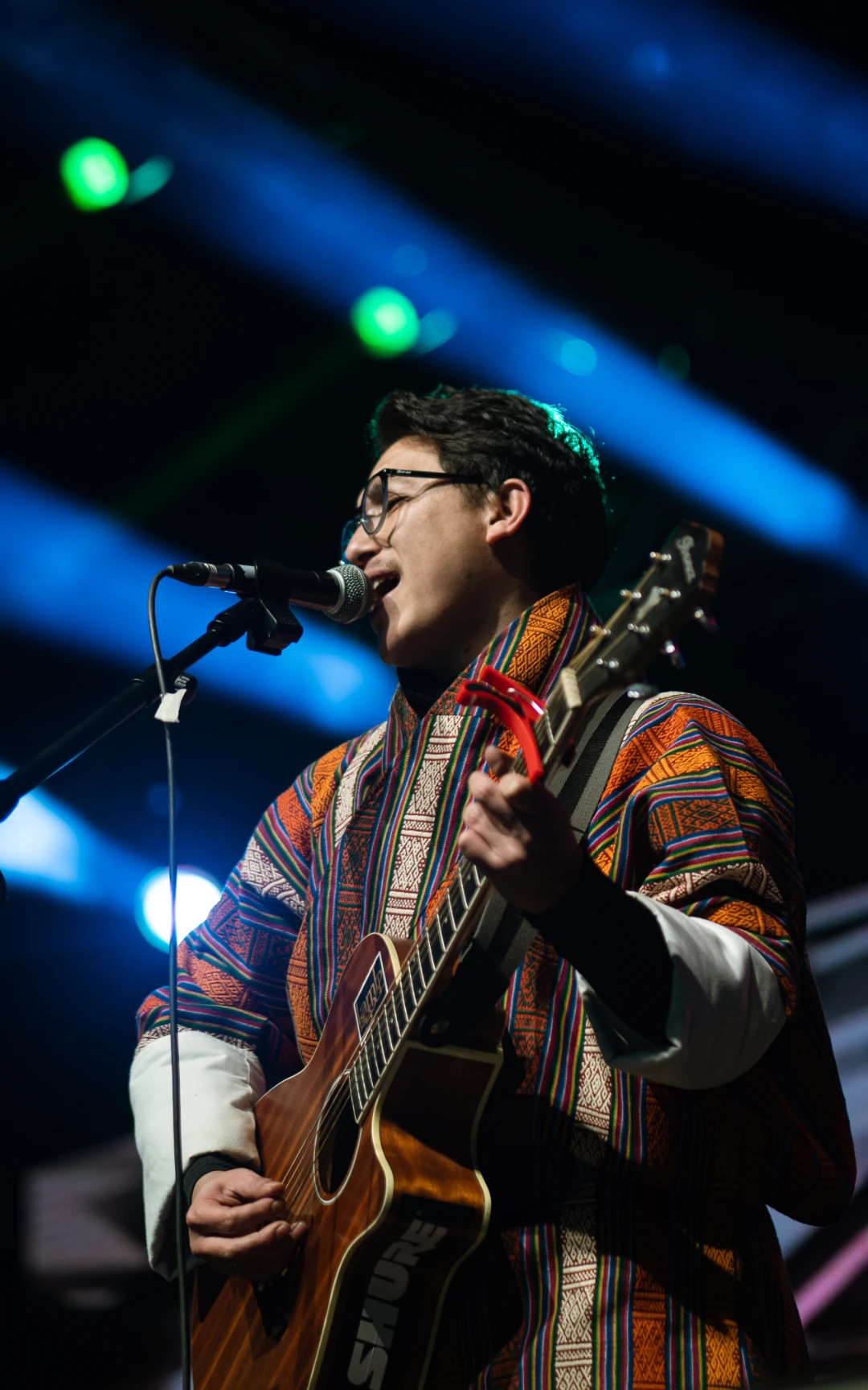 Photograph of the Lead vocalist and guitarist of Jimi N The Velvet at the Asia Rock Fest Bhutan 2025