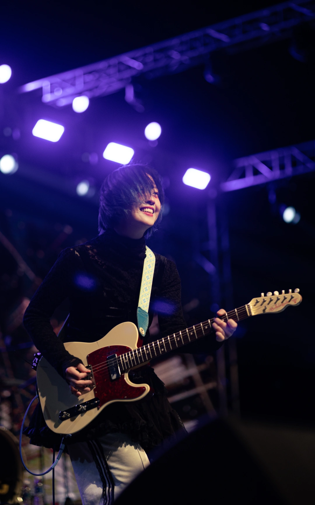 Photograph of Lead Vocalist and Guitarist of The Cotoba Band from South Korea at the Asia Rock Fest Bhutan 2025