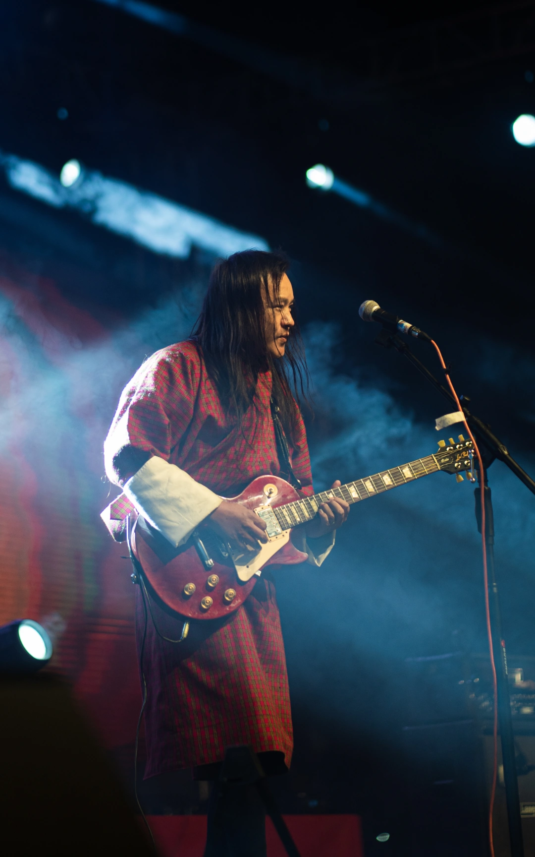 Photograph of Lead Vocalist and Guitarist of North H band and also the band who brought everyone together at the Asia Rock Fest Bhutan 2025